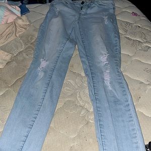 brand is WWB. Size 2. light blue skinny jeans